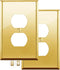 BRASS Duplex Gold Outlet Cover STANDARD SIZE Polished Brass Metal Outlet Cover Wall Plate Duplex Receptacle Wallplate Covers 1-Gang Single Gang, S...