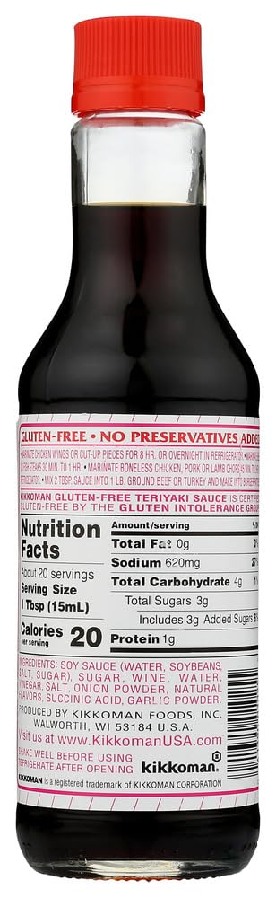 Kikkoman Gluten Free Teriyaki Sauce, 10 Ounce, Two pack...