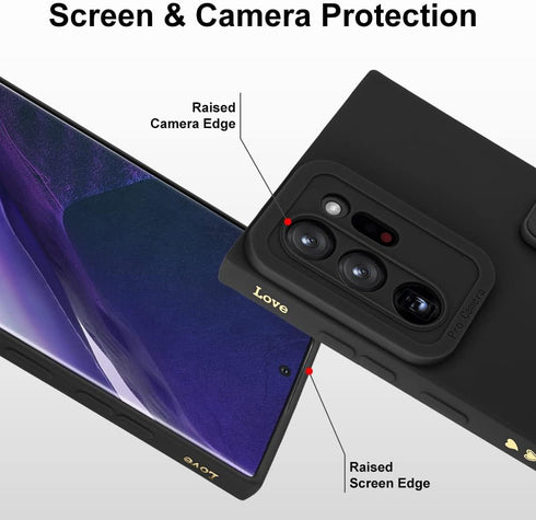 Fiyart Designed for Samsung Galaxy Note 20 Ultra Case with Phone Stand Holder Cute Love Hearts Camera Protection Cover with Wrist Strap for Women ...