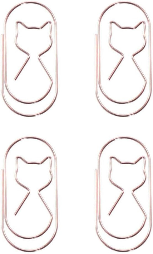 20PCS Rose Gold Cute Cat Paper Clips, Funny Large Binder File Clips Page Holder Bookmarks, for Home Office...