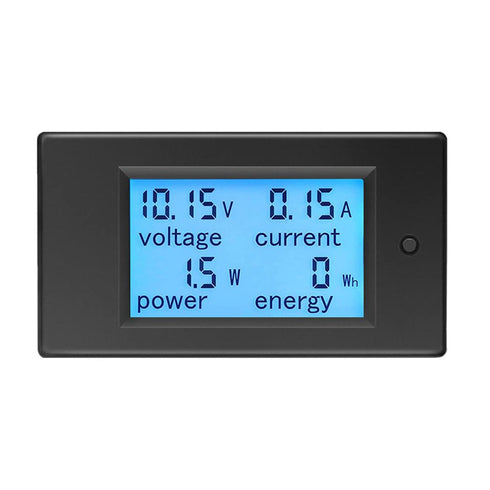 Amp Volt Watt Kwh Meter Tester Panel Digital 4 in 1 Ammeter Voltmeter Multimeter 12V DC 6.5-100V 20A, Voltage Current Power Energy Usage Monitor L...