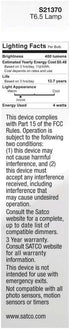 Satco 23170-4T6.5/LED/CL/930/120V/E17 Tubular (S21370) Intermediate Screw Base Exit Light Bulb...