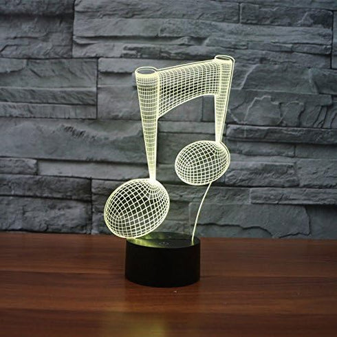 3D Music Note Night Light Remote Control Power Touch Table Desk Optical Illusion Lamps 16 Color Changing Lights Home Decoration Xmas Birthday Gift...