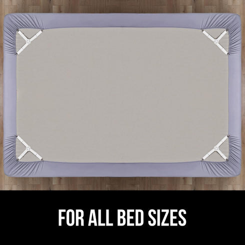 Gorilla Grip Bed Sheet Straps, Adjustable Elastic Fasteners with Metal Clips, Keep in Place Fitted Bedding Holder, Easy Install Suspenders Mattres...