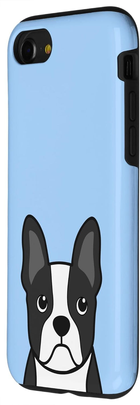 iPhone SE (2020) / 7 / 8 Boston Terrier Face Phone Case Gifts Baby Blue Dog Lover Case...