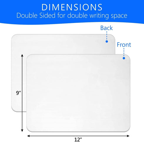 Small White Board, 9 x 12 Dry Erase Board, 2 White Board Dry Erase, Double Sided White Board, Lapboard, Small Dry Erase Board for Kids, Office and...