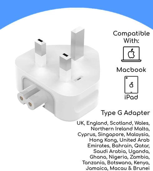 Replacement UK AC Adapter Wall Plug Duckhead Universal Power Charger Travel Adapters 220V for MacBook iPhone iPad iPod (1)...