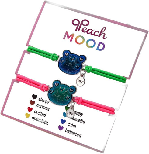 Dinosaur Frog Turtle Dragon Color Changing Mood Bracelet Set for Women Emotion Feeling Temperature Sensing Wrap Bracelet with Card Friendship Jewe...