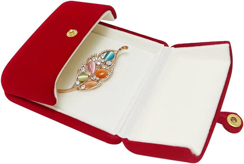 Premium Grade Classic Red Velvet Jewelry Present Box Storage Case Packaging for Brooch Memorial Pin Award Badge Unique Design...