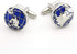 Men's Gift Cuff Links Blue World Map Design With Present Box...