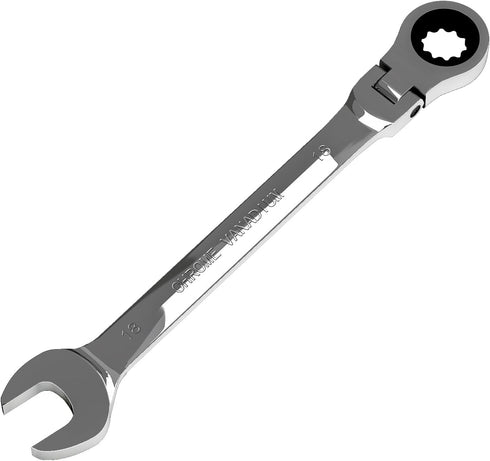 Egofine 18mm Ratchet Wrench Flex Head, Ratcheting Combination Wrench Metric, Industrial Grade Gear Spanner with 12 Point Box End, 72-Teeth Ratchet...