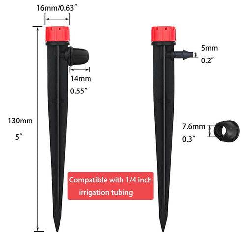 50pcs Adjustable Drip Irrigation Emitters for 1/4" Drip Irrigation Tubing Adjustable 360 Degree Water Flow Drippers Sprayer Drip Sprinklers with S...
