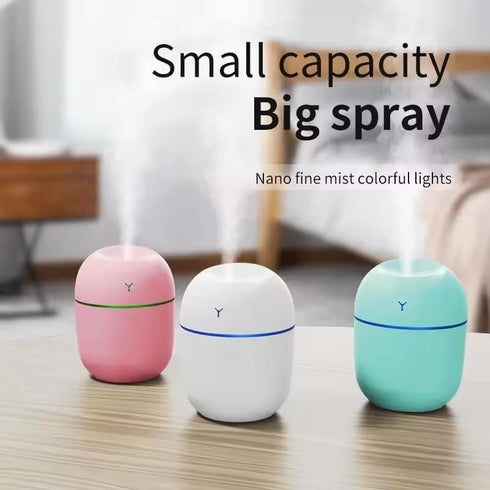 Ultrasonic 220ml Mini Humidifier Aroma Oil Diffuser USB Cool Mist Humidifier with Colorful Night Light for Home Car,Kitchen (White)...