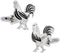 Chicken Rooster Pair Cufflinks in a Presentation Gift Box & Polishing Cloth...