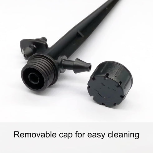 50 Pcs Drip Irrigation Emitters, Adjustable Flow 0-18 GPH Irrigation Drippers with Stake, 360 Degree Flow Sprinkler Head, Micro Sprinkler for Gard...