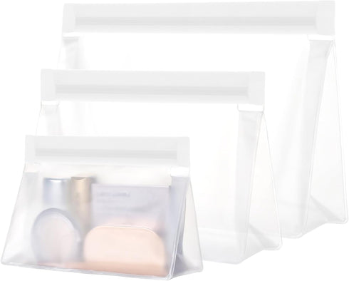 PACKISM Leak Proof Clear Toiletry Bag - Sealed TSA Approved Toiletry Bag with Reinforced Seams, Reusable and Easy to Clean, Clear Travel Bags for ...
