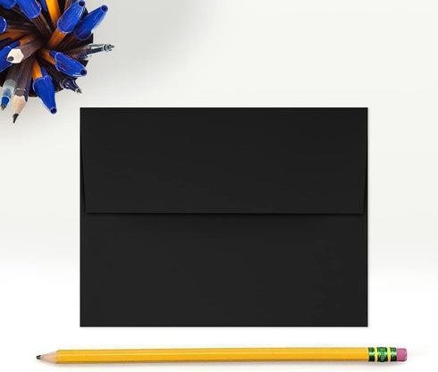LUXPaper A2 Invitation Envelopes | Peel & Press | 4 3/8" x 5 3/4" | Midnight Black | 80lb. Text | 50 Qty...