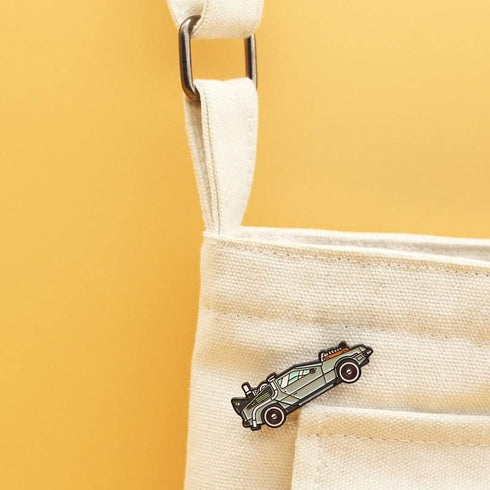 2pc Delorean Sports Car Enamel Pin Brooch Cartoon Time Machine Brooch For Backpacks...