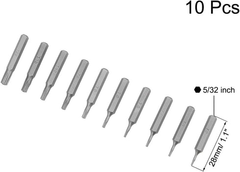 uxcell Torx Bits Set 10pcs 5/32 Inch Hex Shank T2-T20 Screwdriver Bit Set 28mm Length S2 Screw Driver Kit Tools...