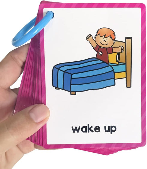 Daily Routines Learning Flashcards, High Frequency Words, Beginning Reading, Kindergarten to 1st, ESL Teaching Materials, Autism Learning Material...