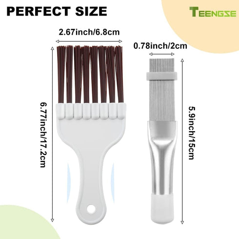 3PCS Steel Air Conditioner Fin Comb, 3 PCS Air Condenser Evaporator Cleaning Brush, Coil Whisk Brush, Improving Air Conditioning Operation and Enj...