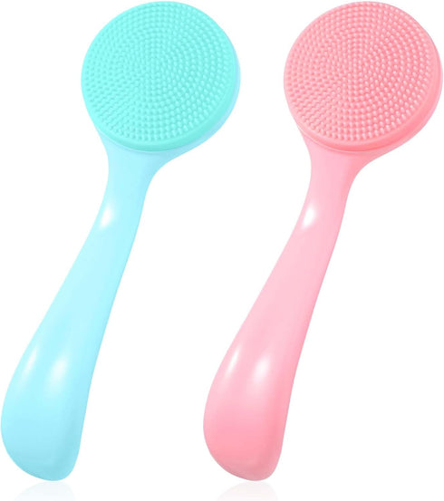 Silicone Manual Facial Cleansing Brush Skin Friendly Face Cleaning Scrubber Silicone Face Scrubber Exfoliating Brush for Exfoliating, Massaging, R...