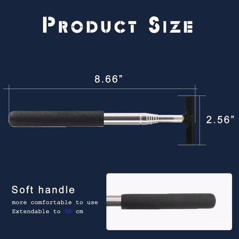 Car Rearview Mirror Wiper Telescopic Auto Mirror Squeegee Cleaner, Retractable Rear-View Mirror Wiper Snow Brush and Ice Scraper, Telescopic 98cm ...