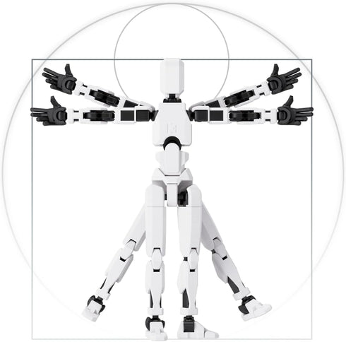T13 Action Figure,T13 Action Figure Dummy13,3D Printed Multi-Jointed Movable,Creative Gifts for Kids and Adults (White)...