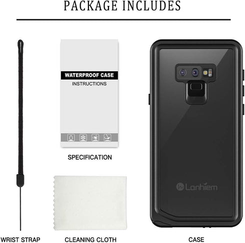 Lanhiem Galaxy Note 9 Phone Case, IP68 Waterproof Dustproof Shockproof Case with Built-in Screen Protector, Full Body Sealed Underwater Protective...
