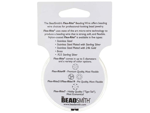 The Beadsmith Flex-Rite Wire – 49 Strand, Nylon Coated, Stainless Steel Beading Wire – Gold Color, 014” Diameter, 30-foot spool – Flexible Wire fo...