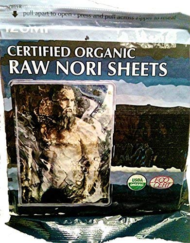 Raw Organic Nori Sheets 10 qty Pack - Certified Vegan, Raw, Kosher Sushi Wrap Papers - Premium Unheated, Un Cooked, untoasted, dried - RAWFOOD...