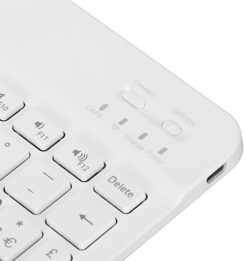 Sanpyl Keyboard, 10in Ultra Thin Bluetooth French AZERT Keyboard Scissor Slim Waterproof Multifunctional Keyboard for Tablet Phone Computer(White)...