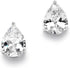 Mariell Cubic Zirconia Stud Earrings, Pear Shape CZ Crystal, 2 Carat Imitation Diamond Stud Earring Gift...