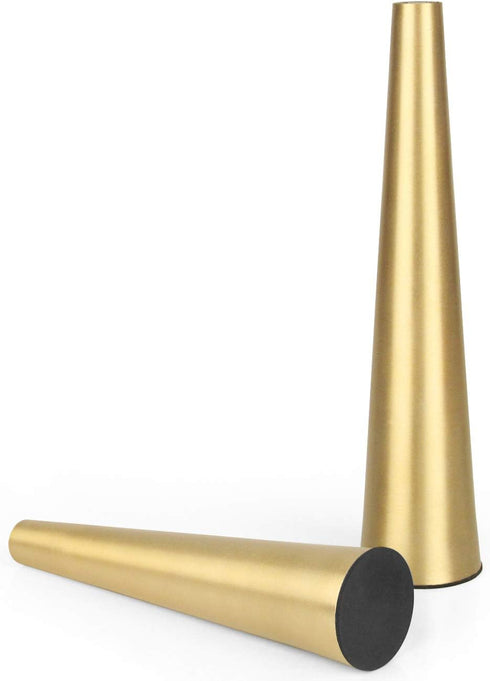 Vixdonos 10.5/8.5 inch Gold Metal Vase Small Dried Flower Vase Set of 2 Taper Vase for Wedding Table Centerpiece Decorations, Home Decor (Gold)...