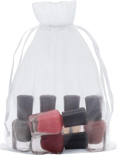 HRX Package White Organza Gift Bags 5x7 inch 100pcs, Mesh Jewelry Pouches Drawstring Bags Empty Sachet for Christmas Candy Present Wedding Giveawa...