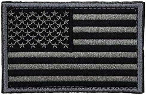 Antrix 4 Pcs Tactical Regular and Reversed Gray American Flag Patch Hook & Loop Embroidered America Flag Uniform Applique Emblem Badge Patch for B...