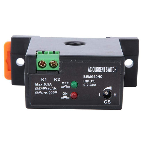 AC Current Sensing Switch Current Sensor Adjustable Current 0.2~30A Flameproof ABS Self Powered Sensing Switch Users Manual(Normally Closed)...