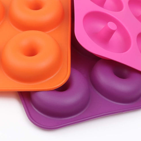 6-Cavity Silicone Donut Mold, Silicone Bagel Mold, Non-Stick Donut Mold, Food Grade Silicone, BPA Free, 3 Pcs...