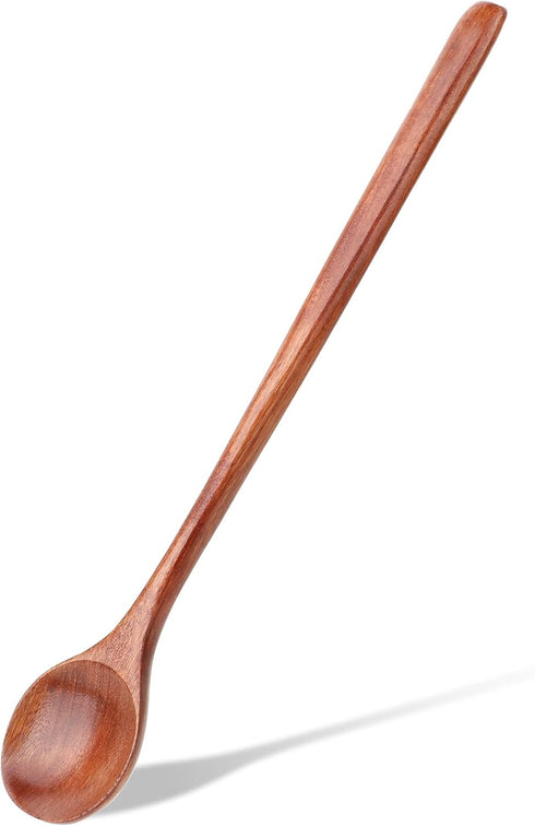 10.8 Inch Long Handle Wooden Spoons, Korean Spoon with Handle Spoon for Cooking, Wood Soup Spoons for Korean Food Soup Cooking Mixing Stirring Kit...