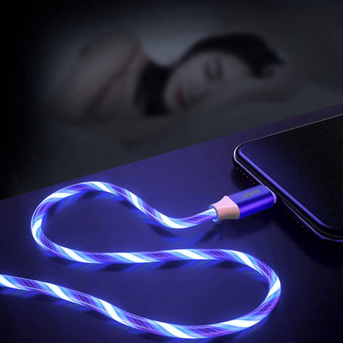 USB A to Micro USB Android Phone Charger Cable Fast Charging High Data Speed Visible Light Up LED Current Flowing to be a Night Light Compatible w...