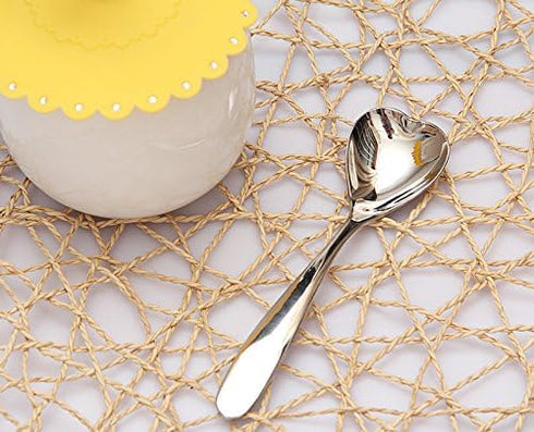 Cute Spoon, Heart Shape Spoon, Stainless Steel Coffee Spoon, Dessert Tea Appetizer Bistro Cake Ice Cream Sugar Spoons...
