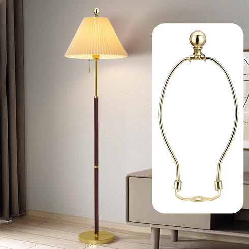 10 Inch Lamp Harp, Gold 2 Set Lamp Harps and Finial, Metal Lamp Shade Harp Holder, DIY Detachable Lampshade Bracket Adapter Hardware, Replacement ...