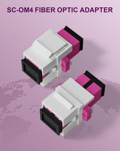 10Pack SC to SC OM4 UPC Muti-mode Fiber Optic Coupler Keystone Jack Modular for Patch Panels and Wall Plates Fiber Optic Cable Adapter(Rose Red)...