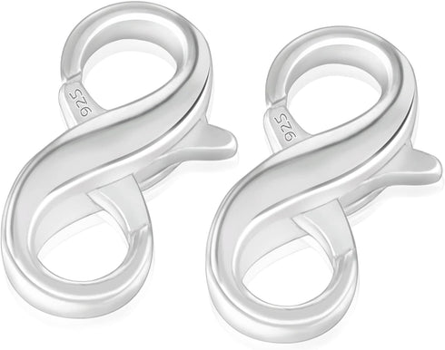 2 Pieces Lobster Clasp 925 Sterling Silver Double Opening Lobster Clasp Lock Bracelet Extender Clasps Necklace Connector for DIY Jewelry Repair Ki...