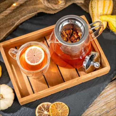 Clear Glass Tea Kettle with Stainless Steel Infuser and Lid, Borosilicate Glass Tea Kettle for Stove Top and Outdoor Use...