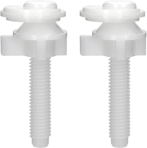 Plastic Toilet Seat Hinge Bolt Screws 2 Pack Toilet Seat Screws Replacement with Nuts and Washers to Fix the Top Mount Toilet Seat...