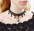Victorian Lace Beads Flower Choker Necklace Bracelet Gothic Lolita Bohemican Style Jewelry for Women-1 Pc Black...