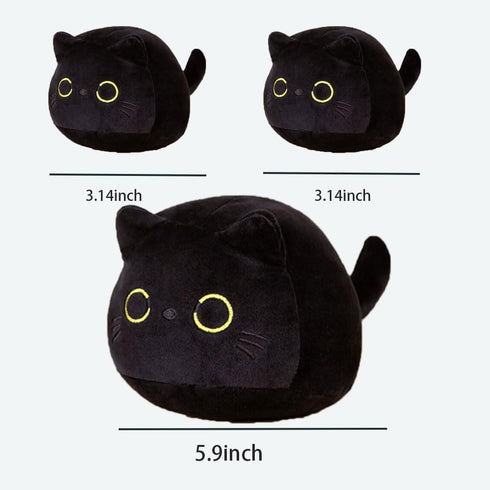 Mini Cat Stuffed Animal Cute Cat Plush Doll Toy Gift for Girls Boys Christmas 3 Pieces (3 zhiblack cat)...