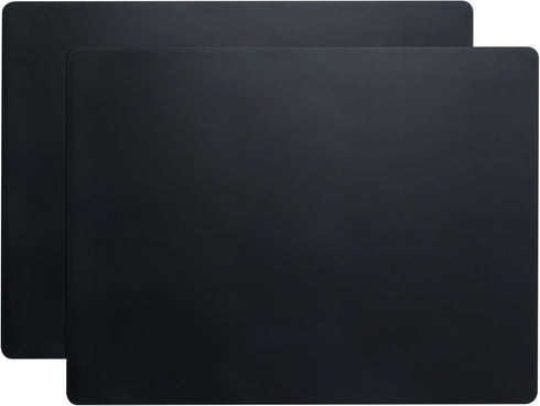 Silicone Mats, YACEYACE 2Pcs 15.7"x 11.8"x 0.03" Black Silicone Placemats, Silicone Table Mat, Silicone Mats for Kitchen Counter, Baking, Jewelry...