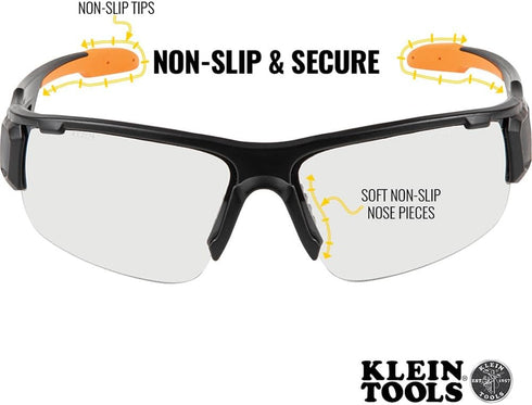 Klein Tools 60161 Safety Glasses, Professional PPE Protective Eyewear with Semi Frame, Scratch Resistant and Anti-Fog, Clear Lens...